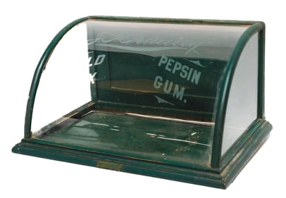 GLASS J.P. PRIWLEY'S STORE DISPLAY PEPSIN GUM CASE
