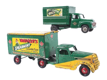 A PAIR OF BUDDY "L" WRIGLEY'S GUM TRUCKS