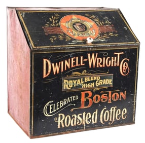 LIFT-LID DWINELL-WRIGHT CO. ROASTED COFFEE BIN