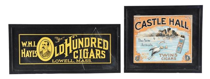 PAIR OF PAPER & CARDBOARD CIGAR SIGNS