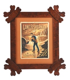 LONE FISHERMAN CIGARETTES ADVERTISEMENT W/ FISHERMAN GRAPHIC