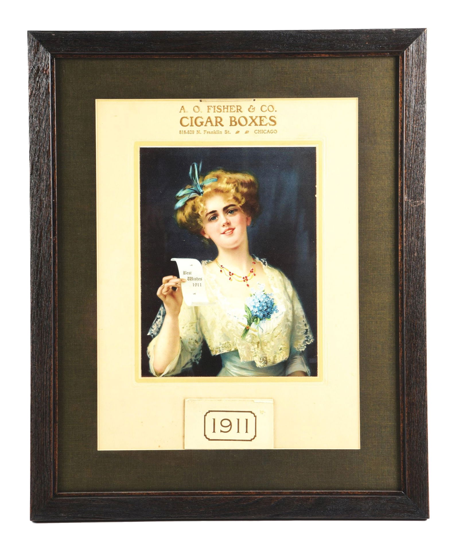 A.O. FISHER & CO. CIGAR BOX ADVERTISING CALENDAR (1 of 2)