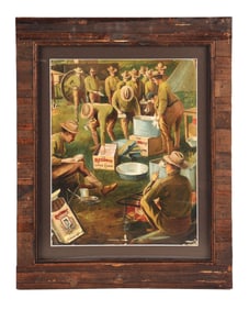 THE RECRUIT'S LITTLE CIGARS CARDSTOCK LITHOGRAPH W/ SOLDIER GRAPHICS