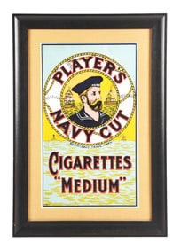 PLAYERS NAVY CUT CIGARETTES PAPER LITHOGRAPH W/ SAILOR GRAPHIC.