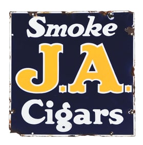 J. A. CIGARS PORCELAIN SIGN