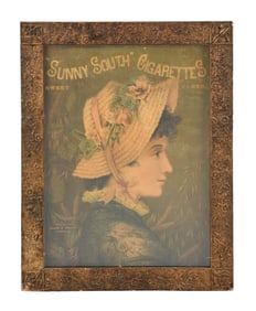 SUNNY SOUTH CIGARETTES FRAMED ADVERTISEMENT