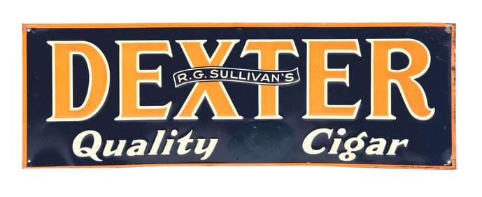 R.G. SULLIVAN'S DEXTER QUALITY CIGAR EMBOSSED TIN SIGN.