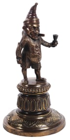 CAST BRONZE FIGURAL GAS CIGAR LIGHTER FOR "PUNCH" CIGARS