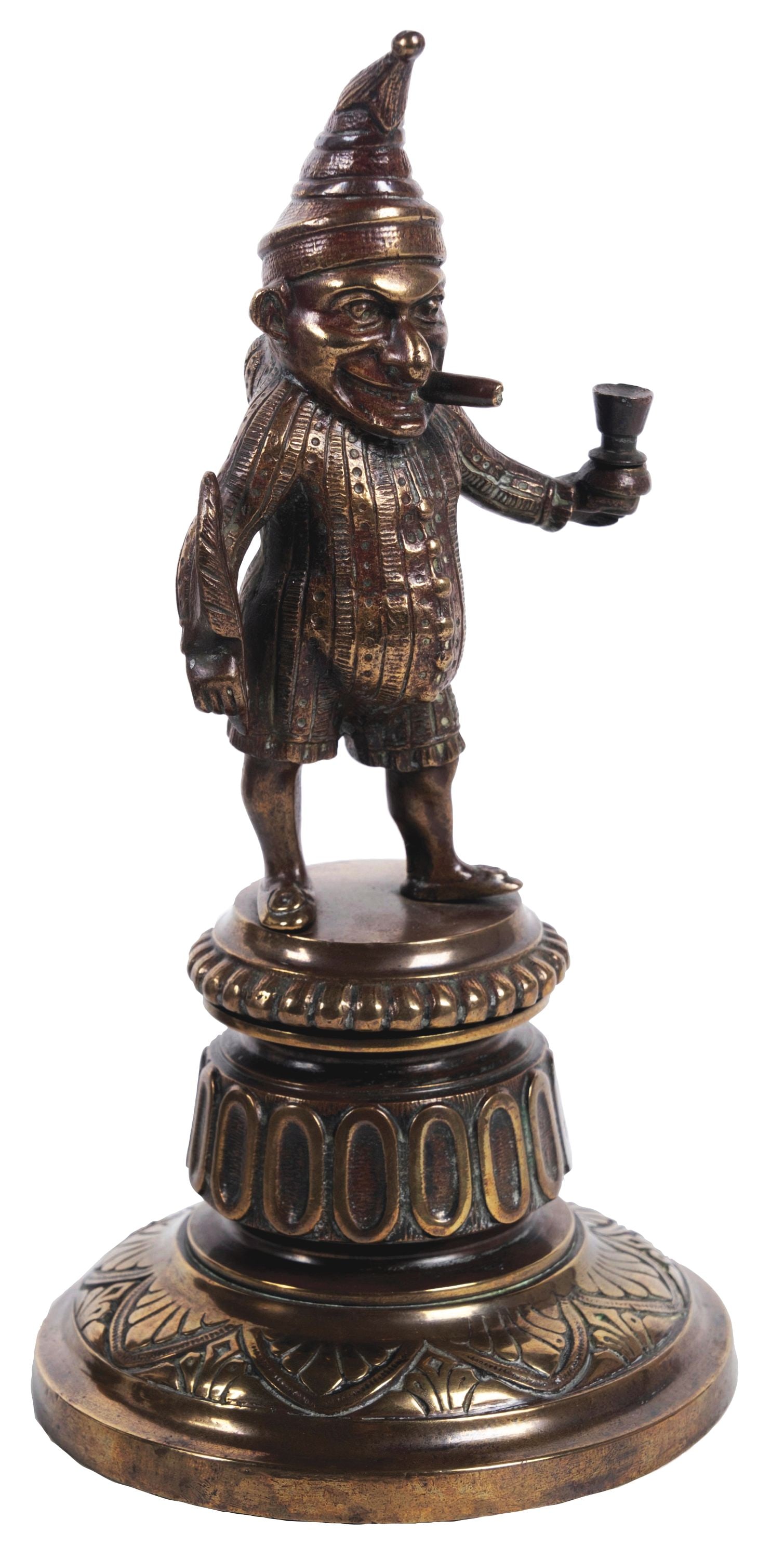 CAST BRONZE FIGURAL GAS CIGAR LIGHTER FOR "PUNCH" CIGARS (1 of 5)