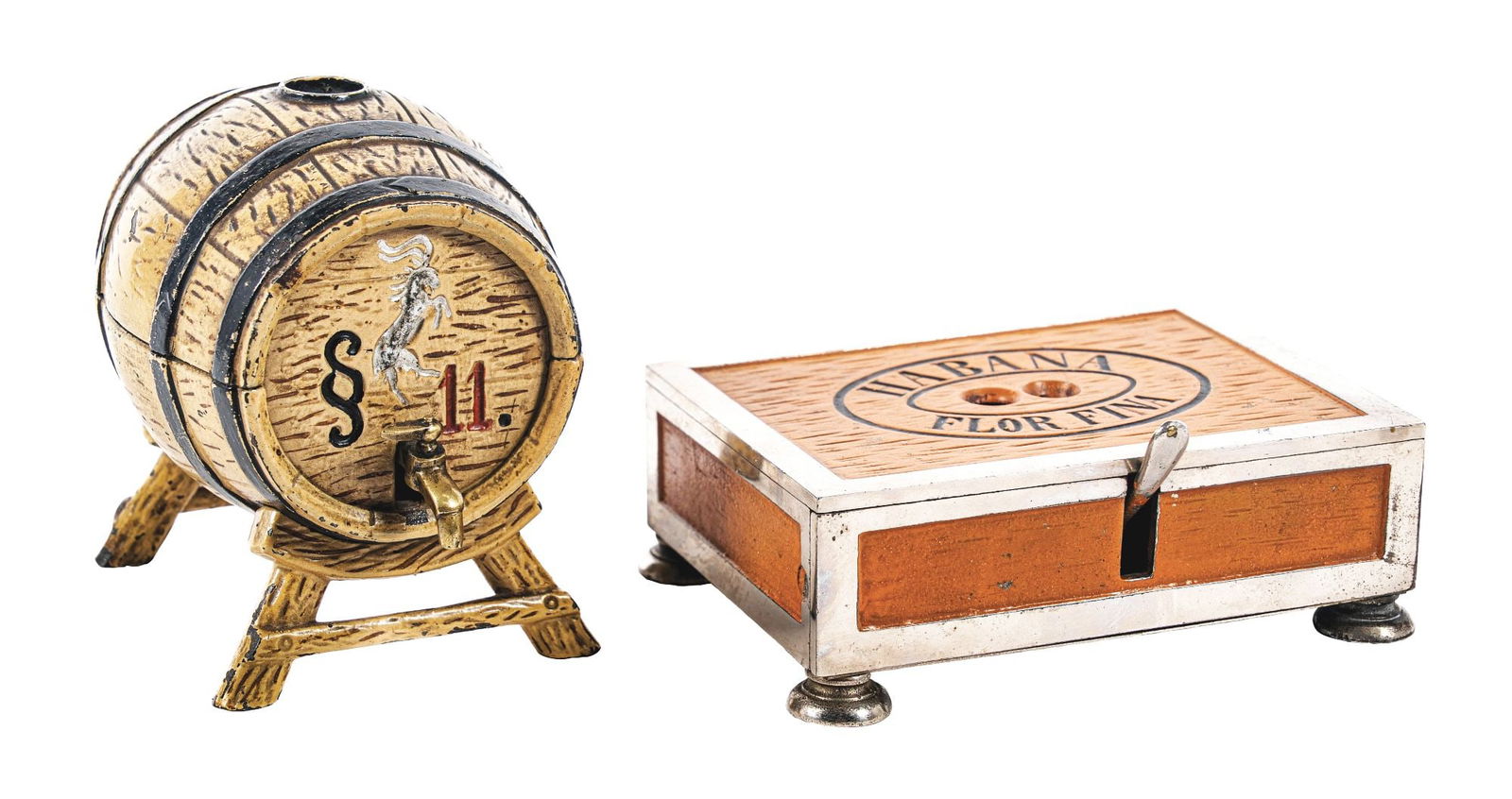 A PAIR OF DESK MOUNT CIGAR CUTTERS (1 of 5)