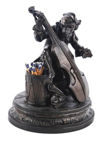 CAST BRONZE FIGURAL MATCH HOLDER