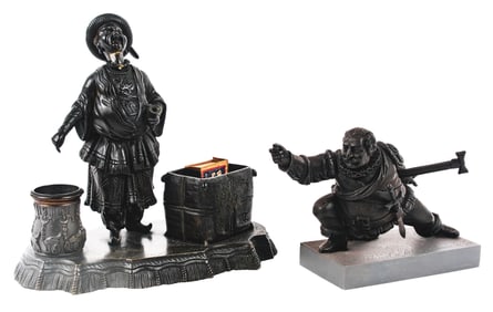 A PAIR OF FIGURAL DESKTOP ACCESSORIES