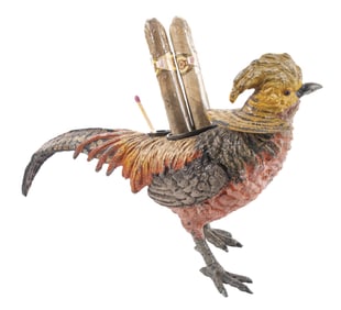 DESKTOP FIGURAL CIGAR & MATCH HOLDER