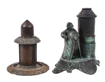 A PAIR OF MATCH DISPENSERS