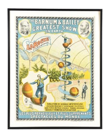 FRENCH THE BARNUM & BAILEY "THE GREATEST SHOW ON EARTH" CIRCUS POSTER W/ GENTLEMEN GRAPHICS