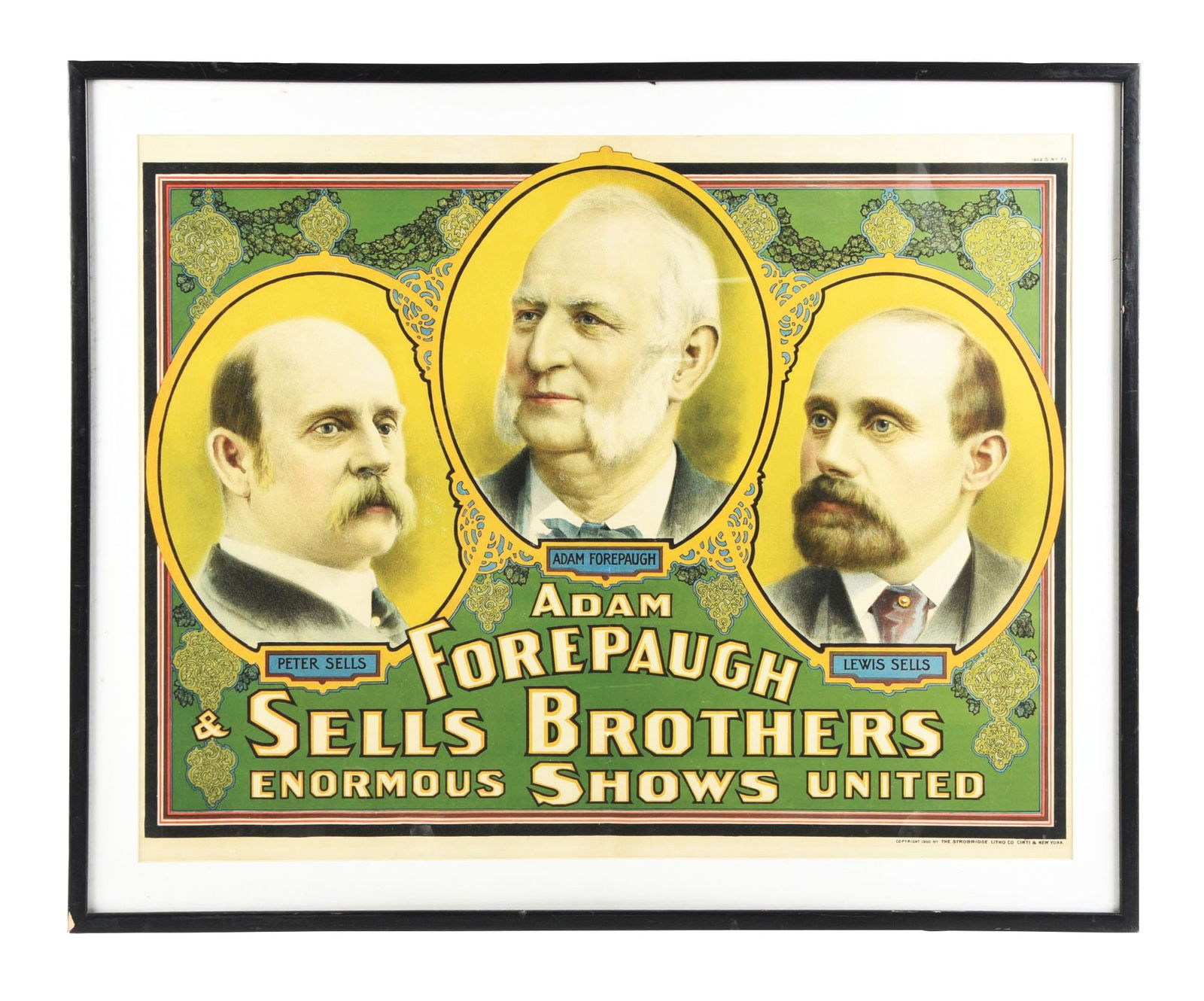 ADAM FOREPAUGH & SELLS BROTHERS ENORMOUS SHOWS UNITED PAPER LITHOGRAPH W/ SELLS BROS. & ADAM (1 of 4)