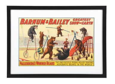 BARNUM & BAILEY "GREATEST SHOW ON EARTH" W/ ACROBATIC BEAR GRAPHIC