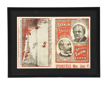 BARNUM & BAILEY CIRCUS PAPER LITHOGRAPH ADVERTISEMENT