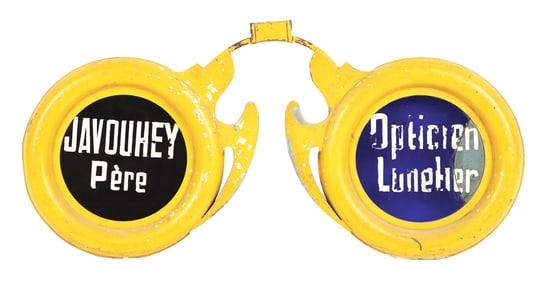 OPTICAL GLASSES TRADE SIGN W/ HAND-PAINTED LENSES