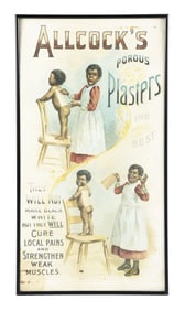 ALLCOCK'S POROUS PLASTERS CARDBOARD ADVERTISING POSTER