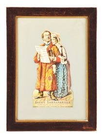 AYER'S SARSAPARILLA DIE-CUT CARDBOARD ADVERTISEMENT