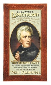 DR. D. JAYNE'S EXPECTORANT FRAMED ADVERTISING SIGN