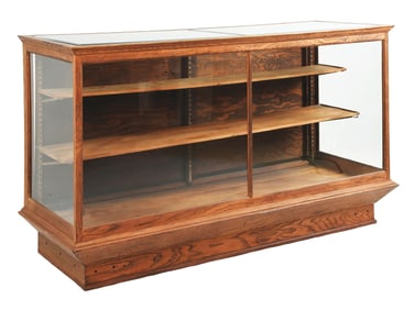 LARGE OAK WOOD GENERAL STORE DISPLAY CASE