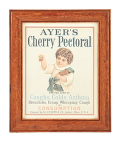 AYER'S CHERRY PECTORAL HEAVY PAPER SIGN