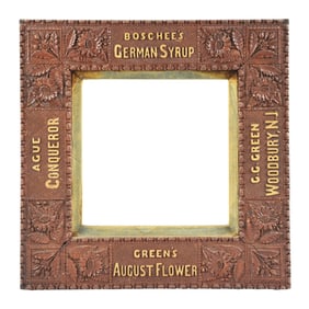 BOSCHEE'S GERMAN SYRUP FRAMED ADVERTISING MIRROR