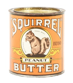 SQUIRREL PEANUT BUTTER TIN W/ SQUIRREL GRAPHIC