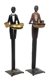 PAIR OF BUTLER SMOKING STANDS