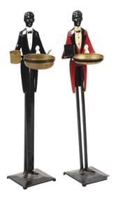 PAIR OF BUTLER SMOKING STANDS