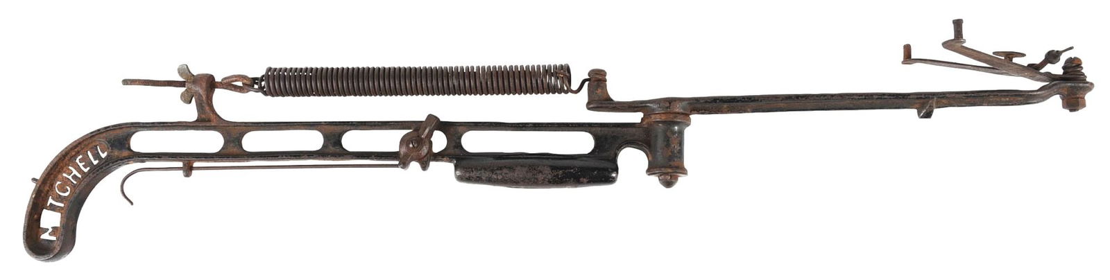 EARLY CAST IRON CLAY PIGEON LAUNCH MARKED "MITCHELL" (1 of 3)