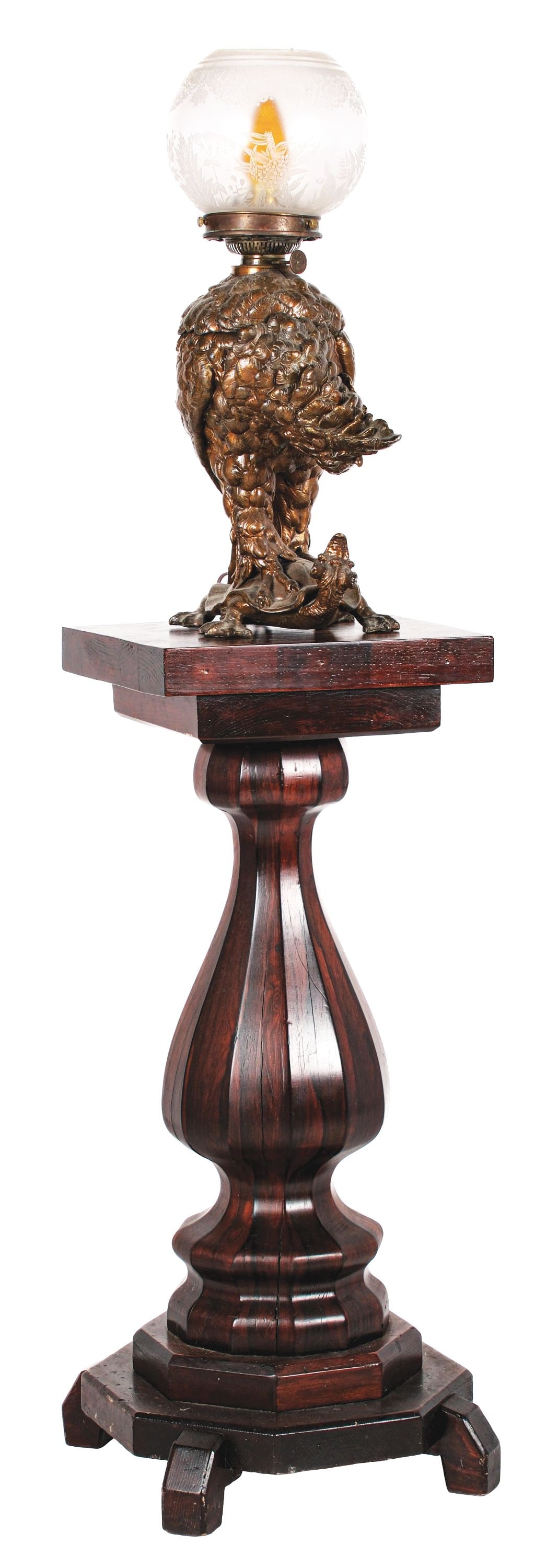 COCKATOO & SNAPPING TURTLE FIGURAL LAMP (1 of 8)