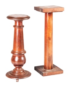 PAIR OF WOOD SLOT MACHINE, TRADE STIMULATOR OR ARTWORK STANDS