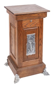 WOODEN SLOT MACHINE STAND W/ DOOR