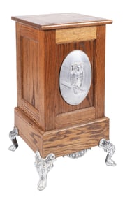 WOODEN SLOT MACHINE STAND.
