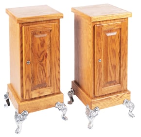COLLECTION OF 2: WOODEN SLOT MACHINE STANDS