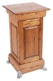 WOODEN SLOT MACHINE STAND W/ DOOR