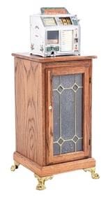 1¢ GROETCHEN TOOL & MFG. CO. BALL-GUM "DANDY VENDER" TRADE STIMULATOR W/ STAND