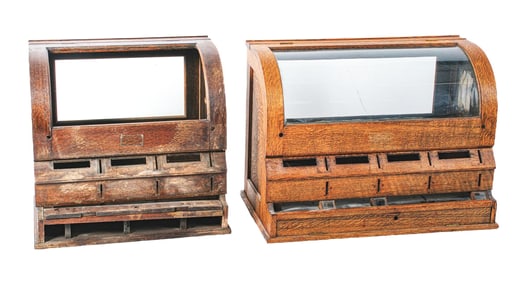 A PAIR OF INTERNATIONAL CIGAR VENDING MACHINE CASES