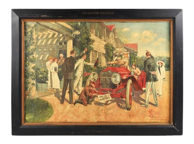 HARPER WHISKEY CANVAS BANNER W/ AUTOMOTIVE GRAPHIC