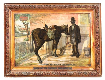 GREEN RIVER WHISKEY TIN LITHOGRAPH W/ BLACK AMERICANA GRAPHIC