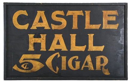 CASTLE HALL CIGAR WOOD SIGN