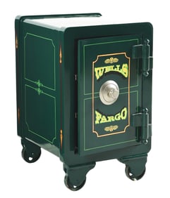 SMALL GREEN SAFE IN WELLS FARGO MOTIF