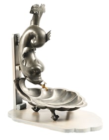 FIGURAL PEWTER DOLPHIN DISPENSER