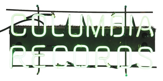 COLUMBIA RECORDS SKELETON NEON SIGN