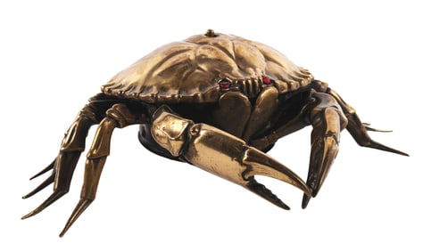 BRASS HOTEL BELL IN THE SHAPE OF A CRAB