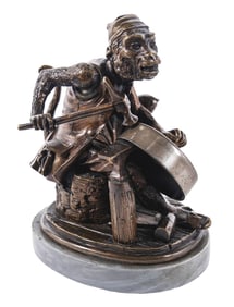 CAST BRONZE FIGURAL HOTEL DESK BELL