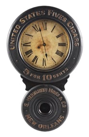 BAIRD ADVERTISING CLOCK FOR UNITED STATES FIVES CIGARS